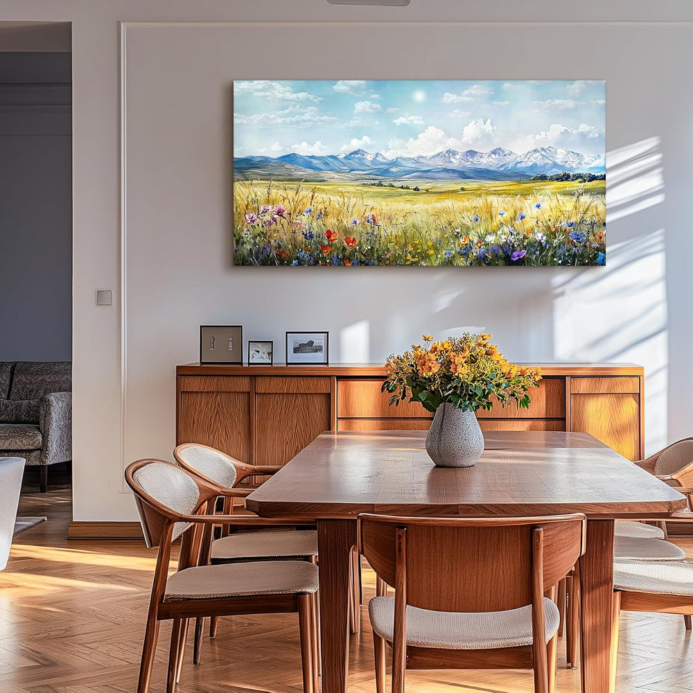 SERIMINO Wilderness Meadow Wall Decor, Wildflower Art Prints 24"X48"