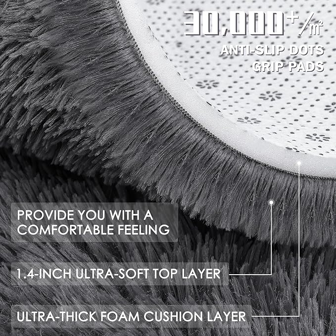 OLANLY 4x11 Area Rugs for Living Room Bedroom, Machine Washable Soft Fluffy - Image 8