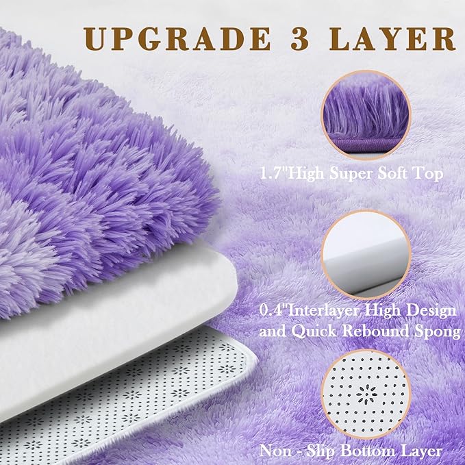 Area Rugs 9x12 Living Room, Large Area Rug Shag Shaggy Carpet Soft Plush Furry - Image 5