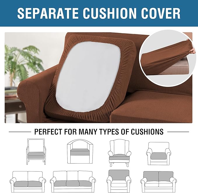 H.VERSAILTEX 4 Piece Stretch Sofa Covers - Image 5