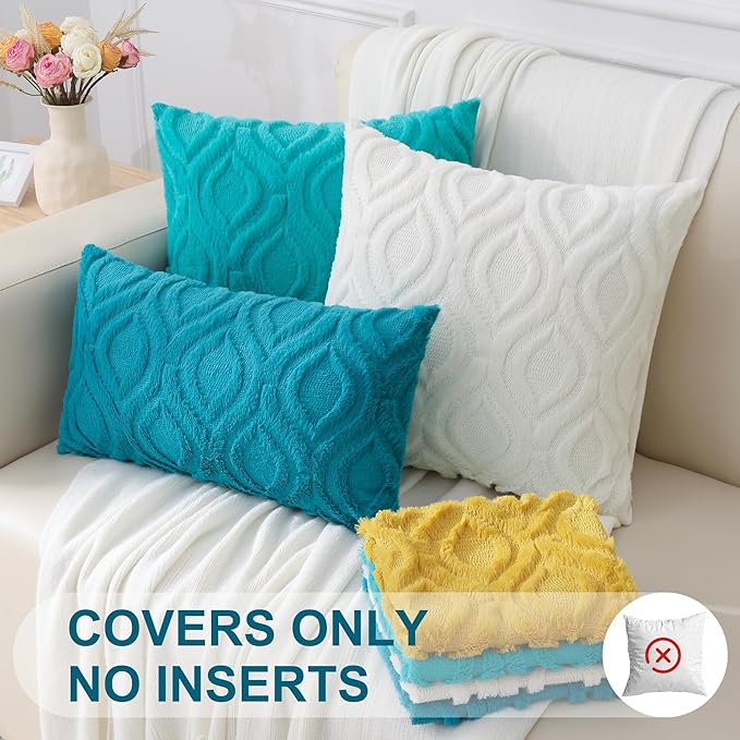 decorUhome Summer Throw Pillow Covers 26x26 Inch Set of 2, Soft Plush Faux Wool - Image 8