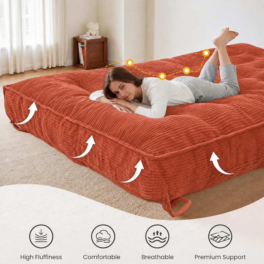 8 Inch Futon Mattress Full Size,Orange