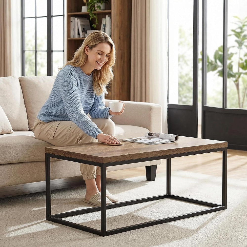 40" Dark Walnut Coffee Table, Extra Thick 1.2" Top, Medium Size
