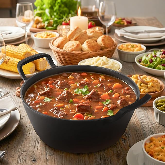 Onlyfire Cast Iron Dutch Oven, Heavy-Duty Dutch Oven Pot