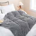 Grey Fleece Throw Blanket 108”×90” by linecooo