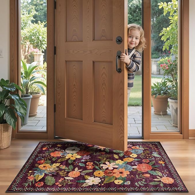 2x4 Entryway Runner Rugs, Non Slip Washable Rugs - Image 2