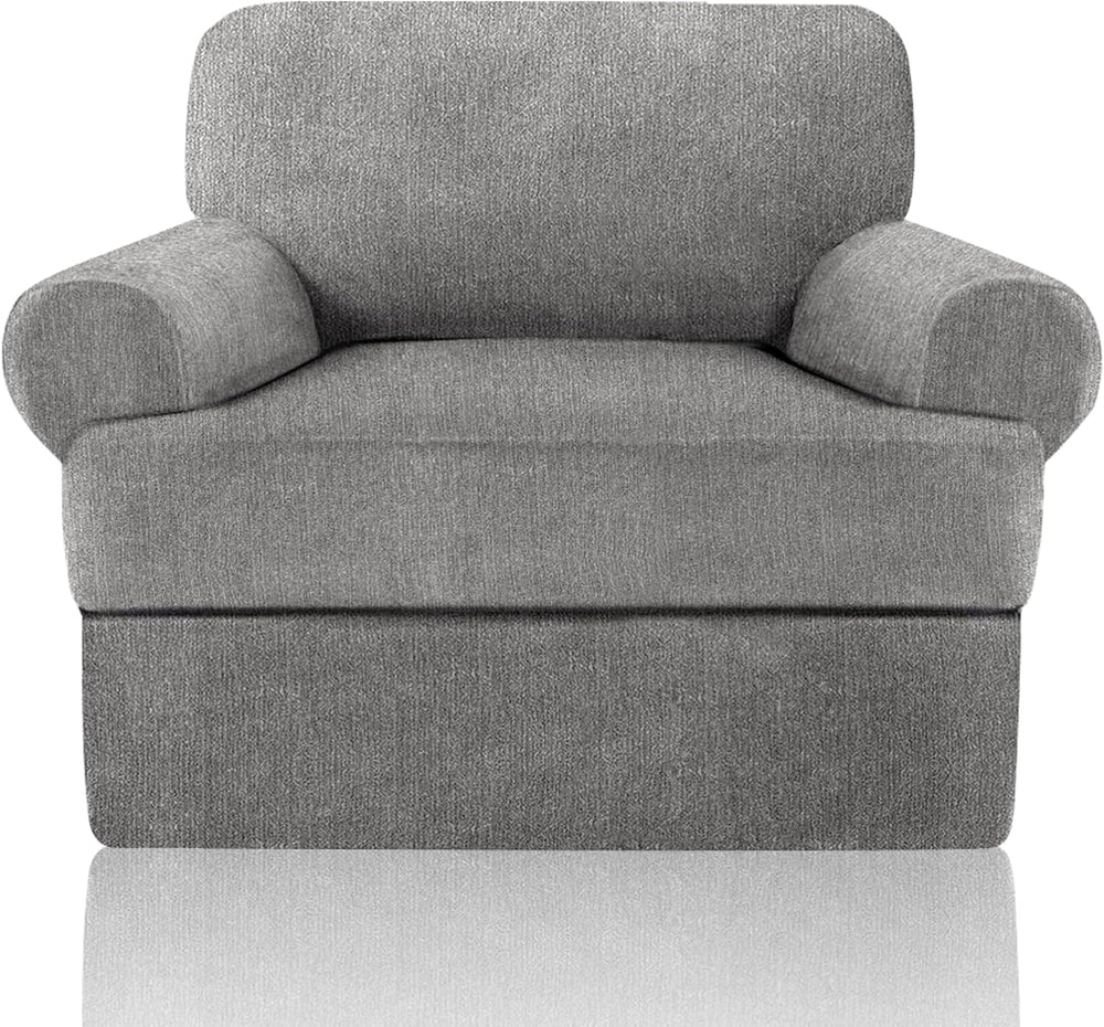 Sofa Cover 2 Pieces T Cushion Chair Covers with Arms Super Stretch Chair Slip...