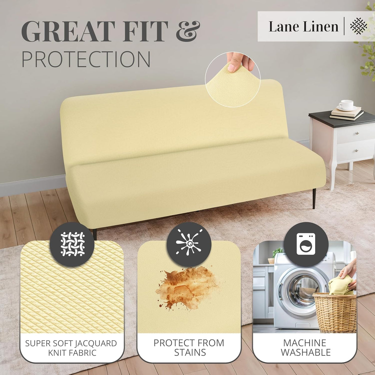 lane linen armless futon cover - easy to shown in use