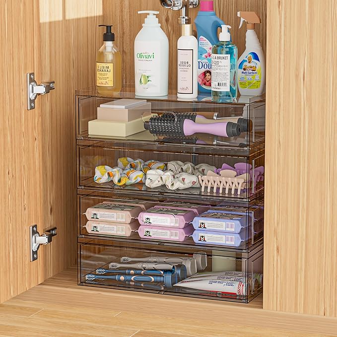 Clear Stackable Makeup Organizer - Image 4