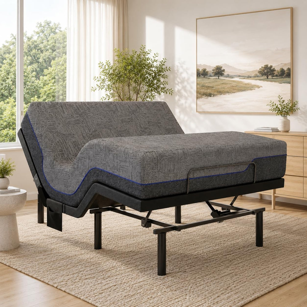 Marsail Adjustable Bed Frame Full with Mattress Set, Adjustable Bed Base
