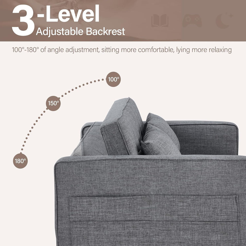 HAOMARKETS 3 in 1 Convertible Sleeper Sofa Bed, Loveseat with Pull Out Couch ...