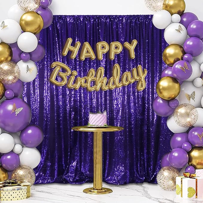 SquarePie Sequin Backdrop Less Transparent Background Sparkly Curtain for Wed...