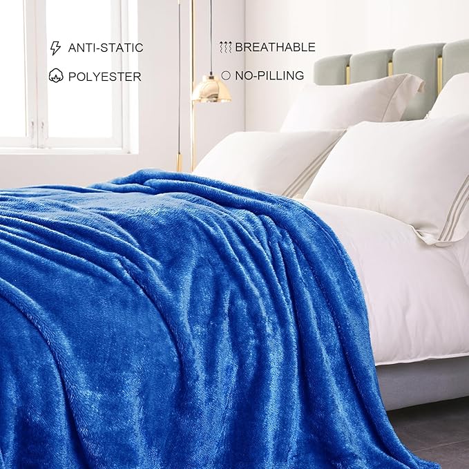 Exclusivo Mezcla Plush Fuzzy Fleece Bed Blanket Twin Size, Super Soft, Fluffy - Image 4