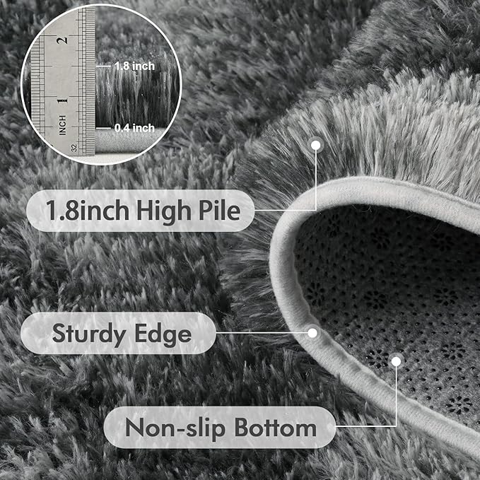 5x7 Ft Large Shag Rugs for Bedroom Living Room, Tie Dyed Ultra Soft Fluffy - Image 5