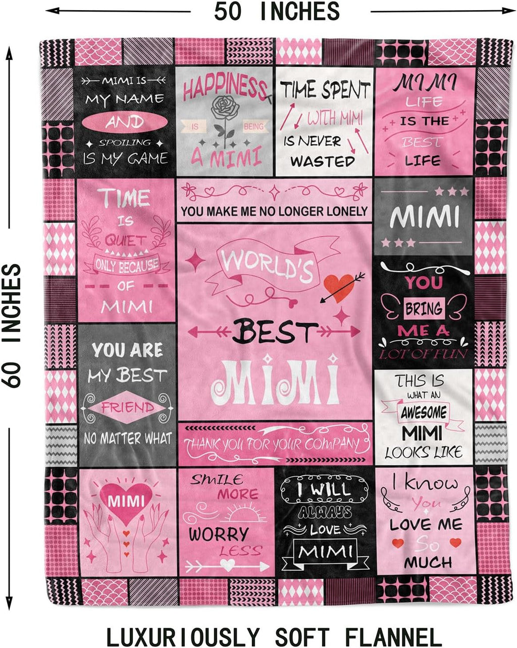 Mimi Gifts,Gifts for Mimi,Mimi Gifts from Granddaughter,Mimi Birthday Gifts,Grandma Gifts,Mimi Birthday Gifts from Grandchildren,Gifts for Mimi Birthday Blanket 50"x60"