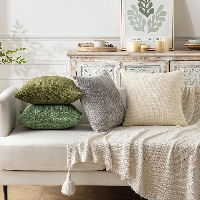 MIULEE Pack of 2 Couch Throw Pillow Covers 20x20 Inch Sage Green Modern Boho - Image 2