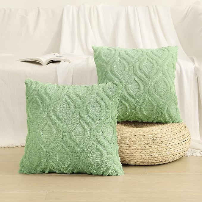 decorUhome Summer Throw Pillow Covers 12x20 Inch Set of 2, Soft Plush Faux Wool - Image 8