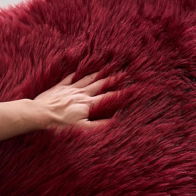 EasyJoy Ultra Soft Fluffy Shaggy Area Rug Faux Fur Rug Chair Cover Seat Pad - Image 8