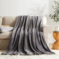 KMUSET Fleece Blanket Twin Size Dark Grey Lightweight Throw Blanket Super Soft by COZYBLANKETHappyHomeLife