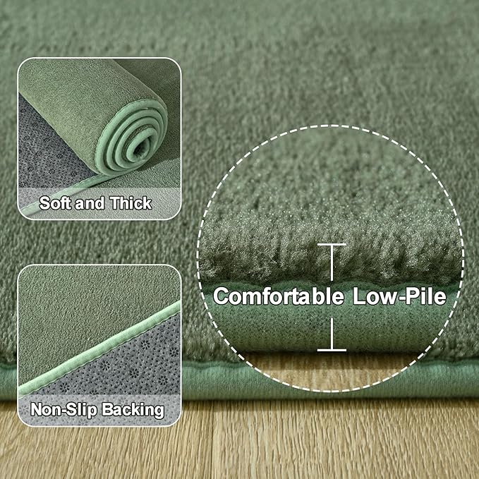 Amearea Large Modern Area Rugs for Bedroom Living Room, 6x9 Feet Sage Green - Image 3