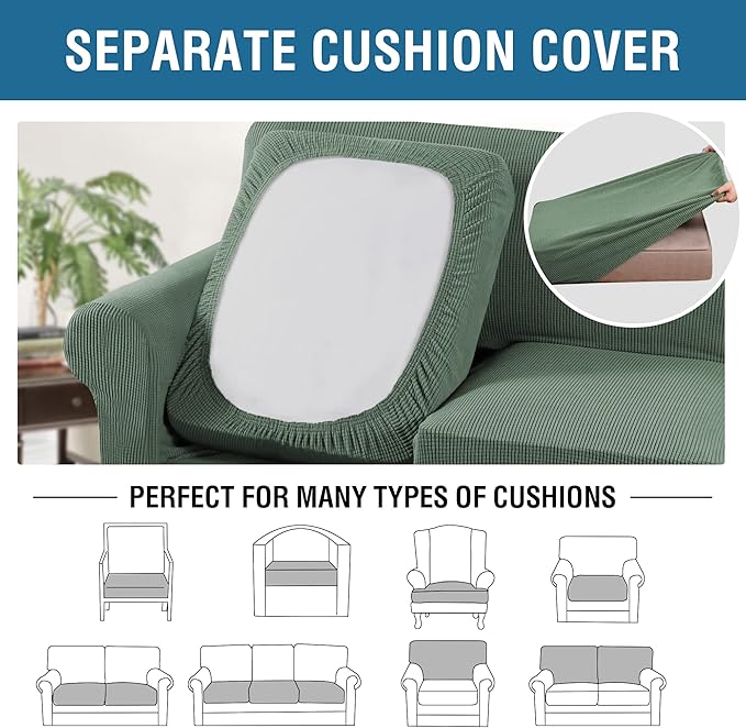 H.VERSAILTEX 3 Piece Stretch Sofa Covers - Image 5