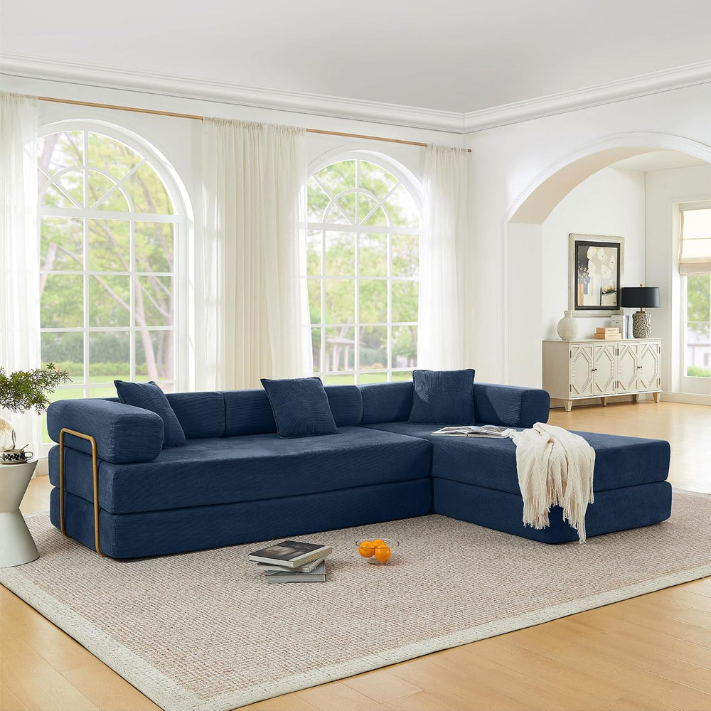 HANXIN 108'' Futon Sleeper Sofa Bed, Boneless Couch for Living Room, ...