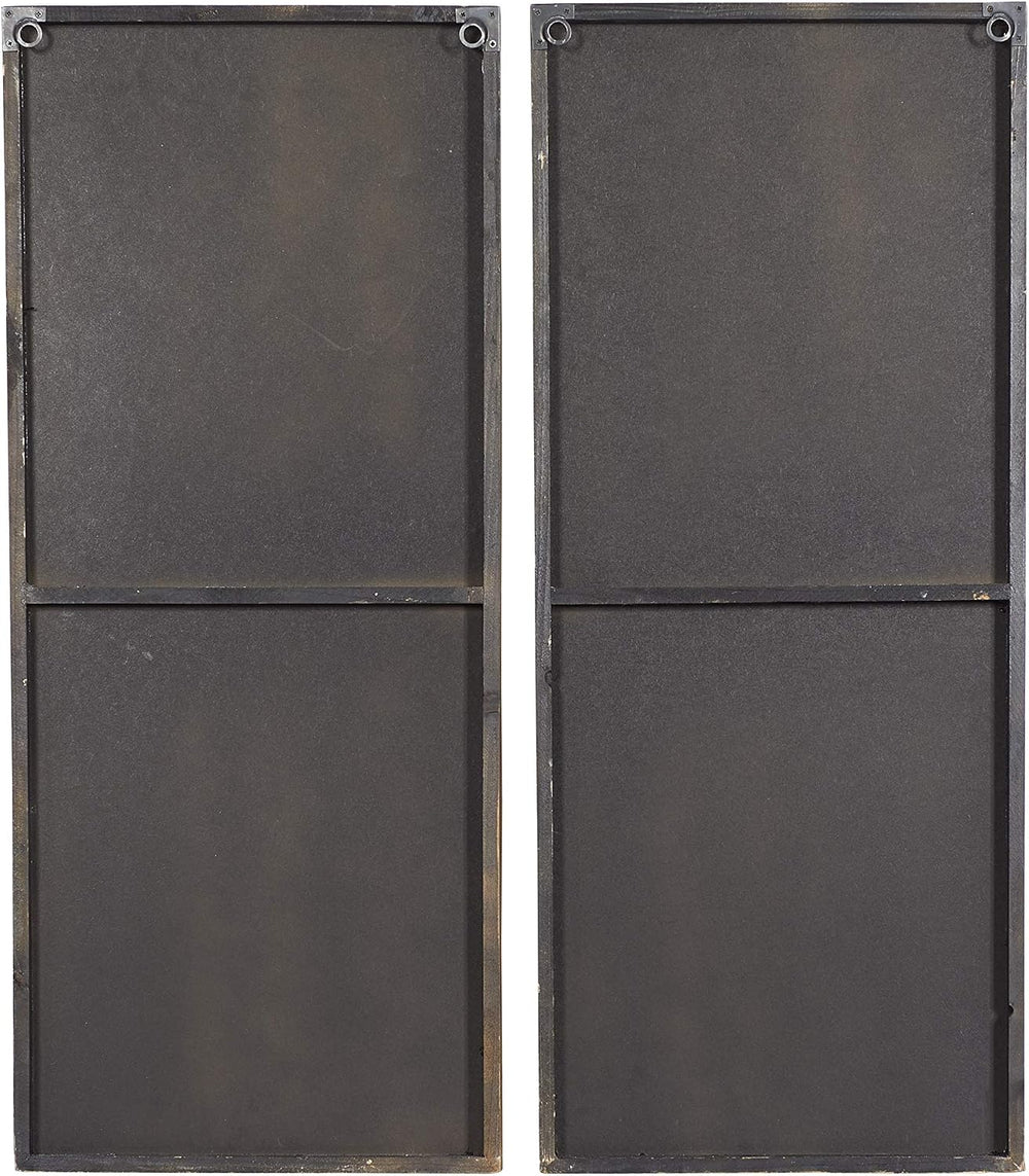 Deco 79 Wood Handmade Room Wall Mirror Live Edge Entryway Mirrors, set of 2 W...
