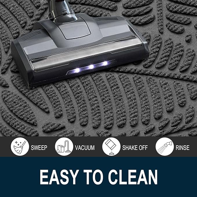 Colorxy Waterproof Doormat, Sturdy Natural Rubber Front Indoor Mat, Non Slip - Image 5