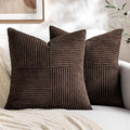 MIULEE Dark Brown Decorative Throw Pillow Covers 20x20 Inch by MIULEE