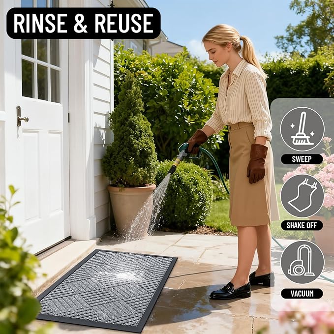 OLANLY Front Door Mat Outside Entrance 29.5x17, Heavy Duty Sturdy Natural - Image 8