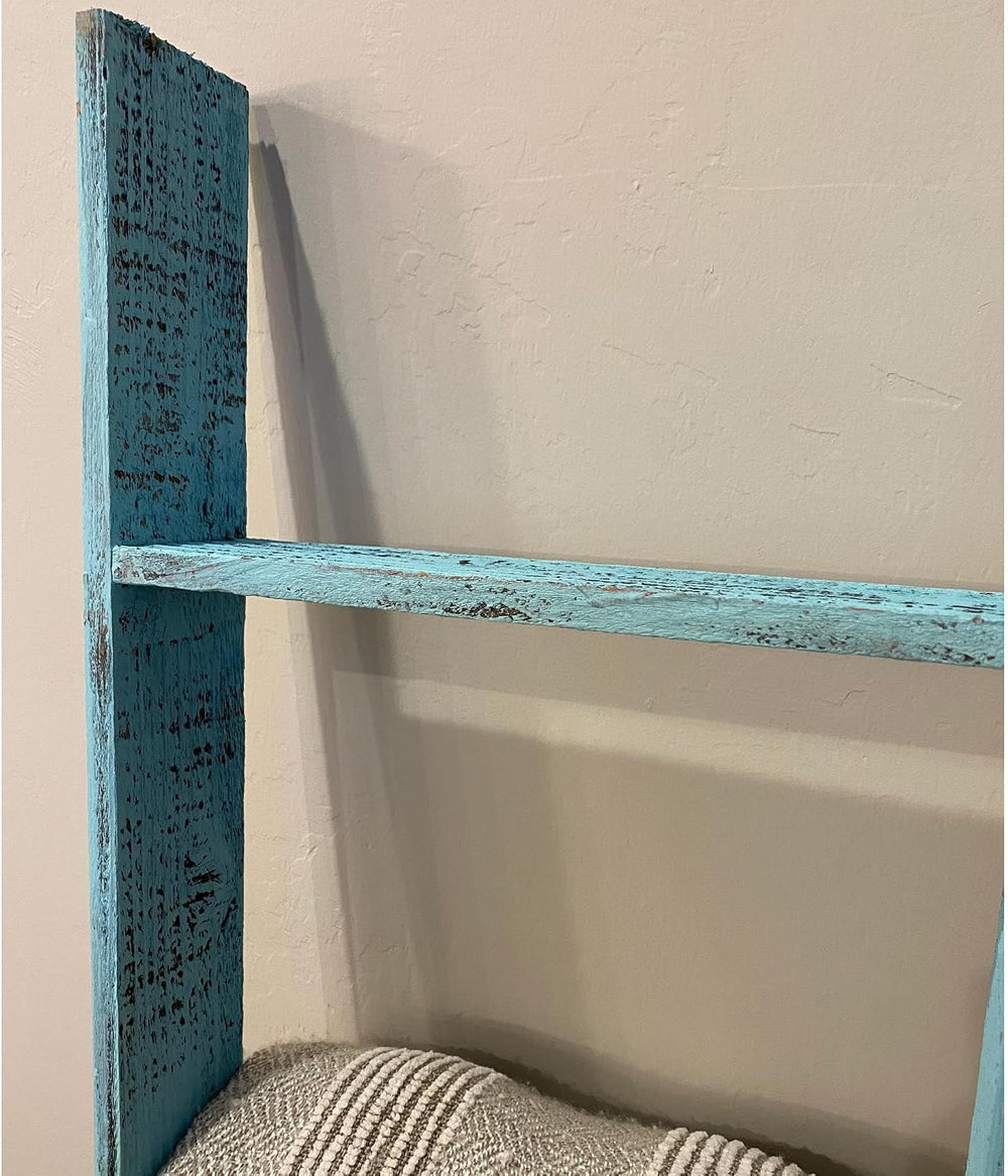 BARNWOODUSA Reclaimed Wood Bookcase Ladder 5 Foot, 5-Foot, Turqouise | Instan...