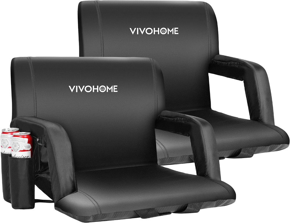 VIVOHOME Wide Reclining Stadium Seats with Back Support and Cushion, 2 Pack P...
