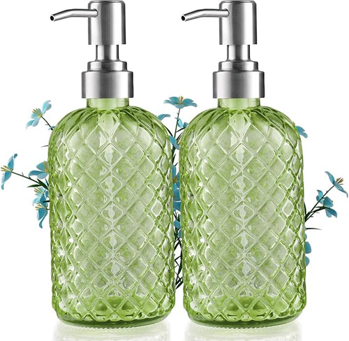 14 Oz Refillable Glass Soap Dispenser by Kaishun