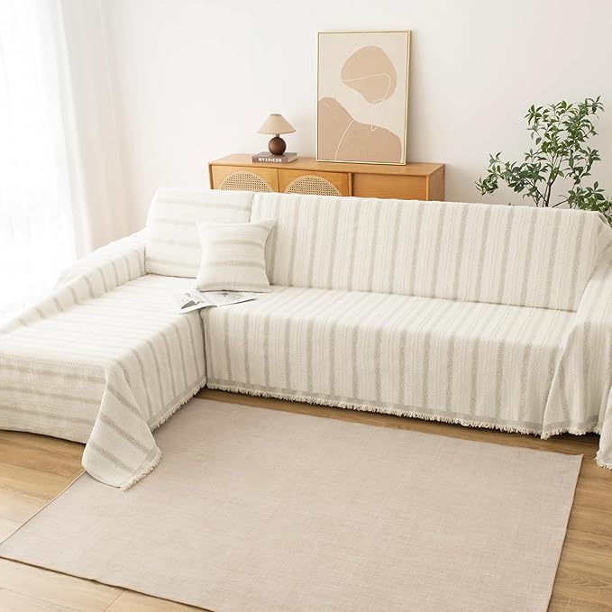 Couch Cover for Dogs, Boho Sofa Covers for 3 Cushion Couch, Chenille Sofa - Image 5