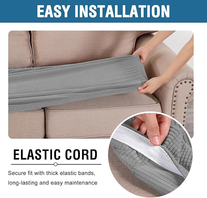 H.VERSAILTEX Super Stretch Individual Seat Cushion Covers Sofa Covers Couch - Image 5