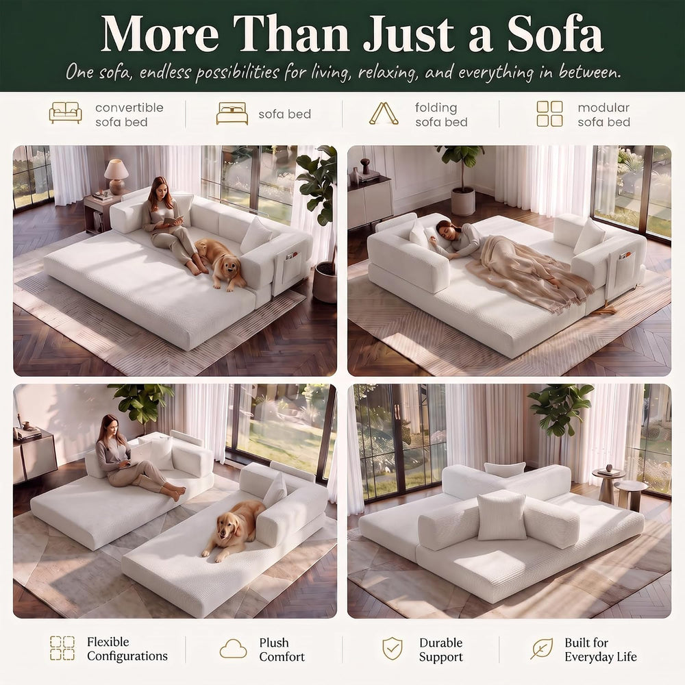 Convertible Sofa Bed Boneless Couch Folding Sofa