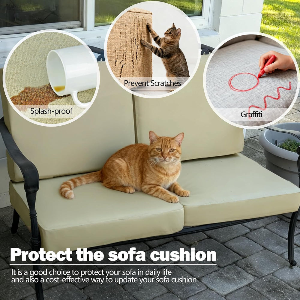 Sqodok Patio Cushion Cover 25x25 inch, 4Pack Sofa Cushion Cover Replacement