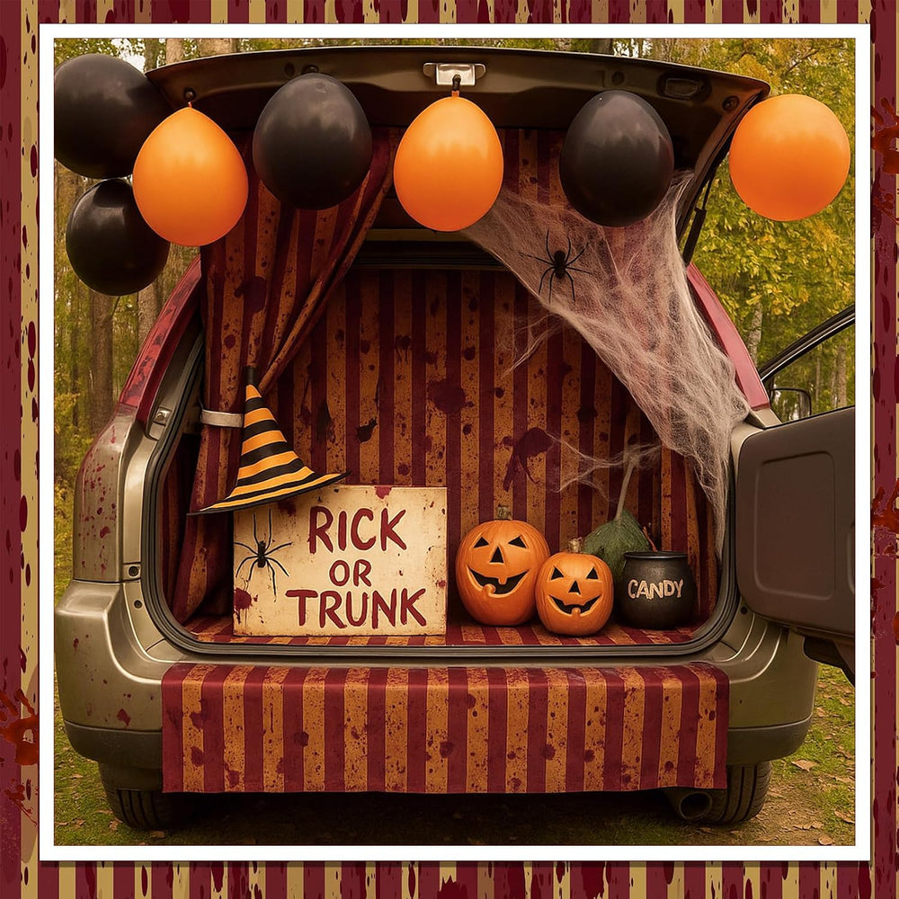 Oudain 2 Roll Halloween Creepy Carnival Decorations Backdrop