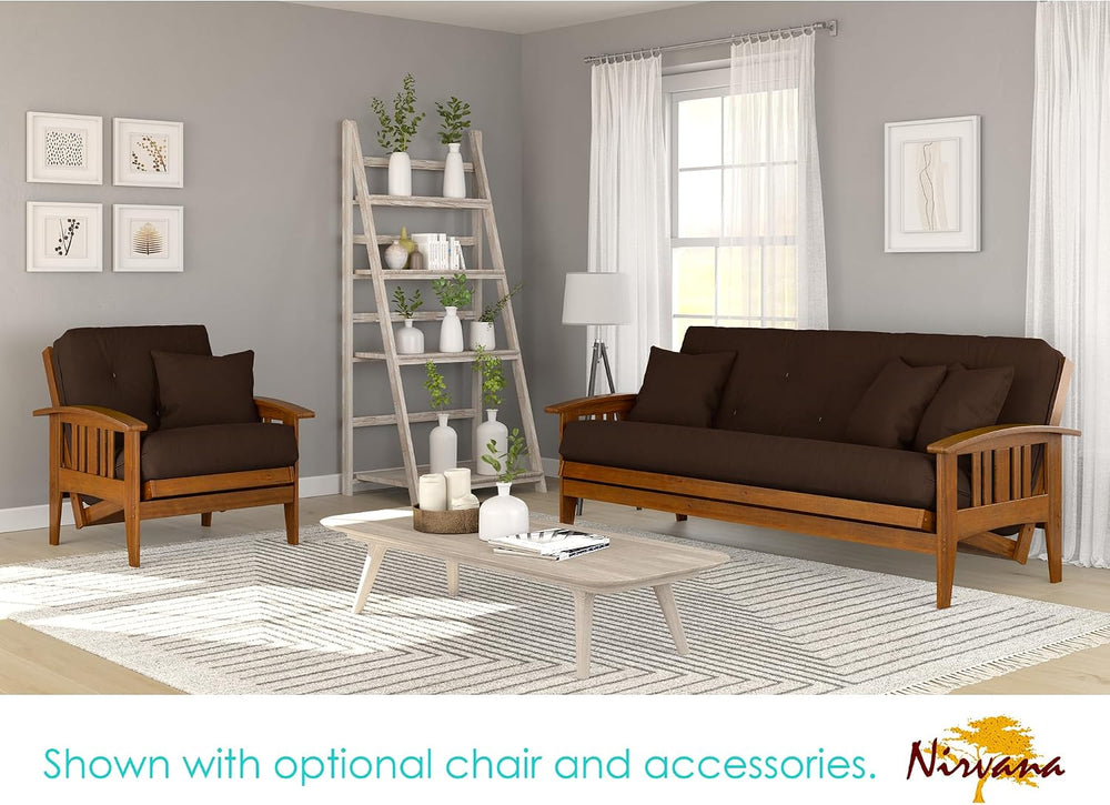 Nirvana Futons Westfield Futon Set - Full Size, Frame, 8" Mattress, Micr...