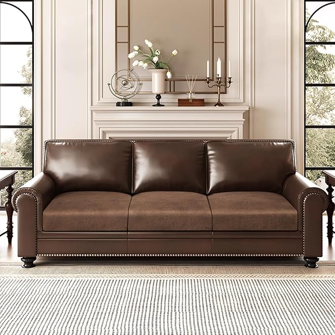 Leather Look Couch Cushion Covers Sofa Seat Slipcovers Sets Couches Furniture - Image 2
