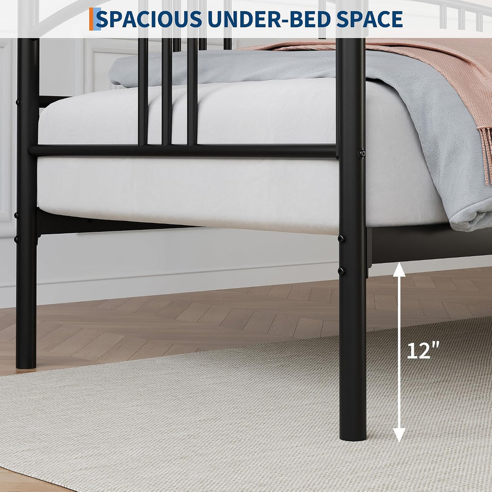 IDEALHOUSE Twin Daybed Without Trundle, Metal Twin Size Daybed, Steel Slat Su...