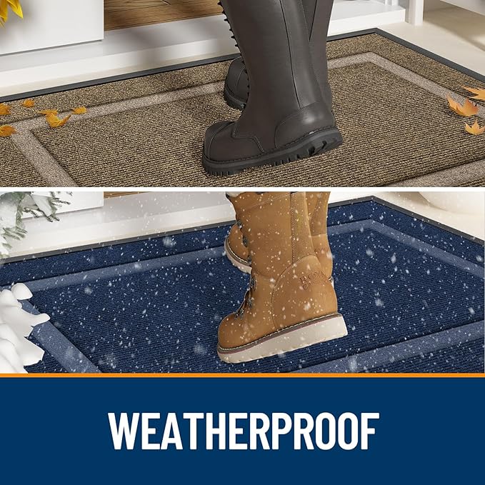 OLANLY Front Door Mat Indoor Outdoor Entrance, Waterproof All-Season, - Image 3