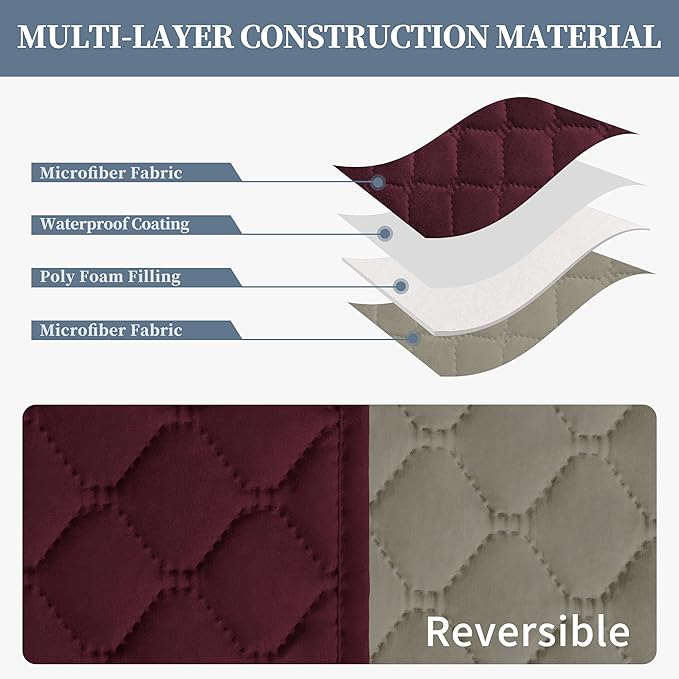 ISSUNTEX Double Protection 100% Waterproof Loveseat Sofa Covers - Image 4
