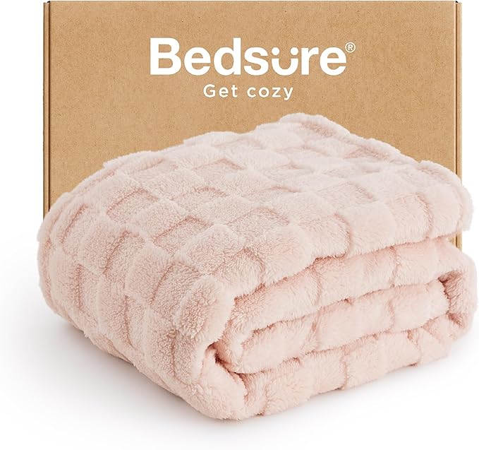 Bedsure GentleSoft Pink Throw Blanket by BEDSURE