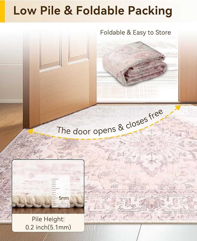 RELEANY Area Rugs 2'x5' Runner Rug Non Slip Washable - Image 5
