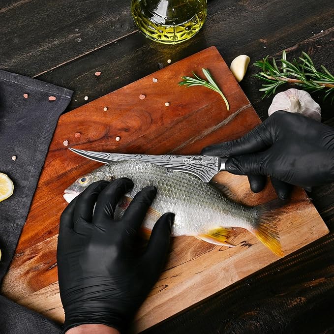 Sunnecko Boning Knife with Pakkawood Handle, 6 inch High Carbon German - Image 6