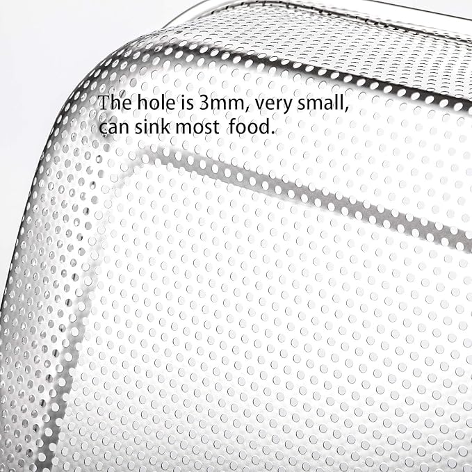 Cedilis 2 Pack Large Stainless Steel Colander Strainer, 6 Quart Mesh Vegetable - Image 4