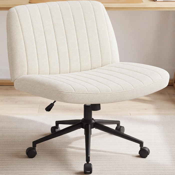 OLIXIS Criss Cross Chair with Wheels, Vanity Chair, Home Office Desk