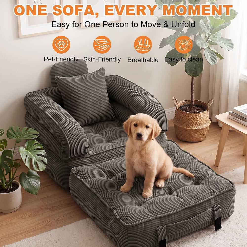 Convertible Sofa Bed, Boneless Sleeper Chair Bed for Living Room