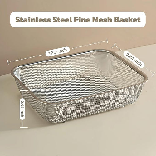 18/8 Stainless Steel Fine Mesh Strainer Basket - Image 2